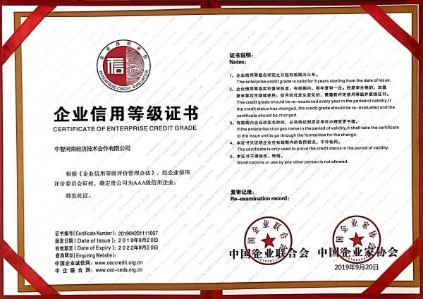 09企業(yè)信用等級(jí)證書201909-2